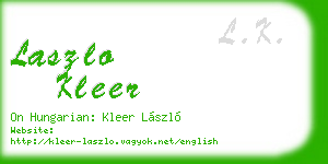 laszlo kleer business card